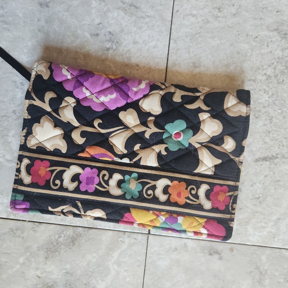 Vera Bradley paperback book cover vibrant floral with ribbon bookmark